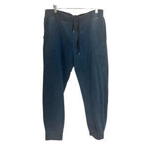 Hurley Mens Fleece Joggers Blue Heathered Sweatpants Size L Comfort Athleisure